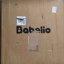 Babelio Baby Gate for Stairs, Kitchen & Doorways, 26-43" W 28" H No Bottom Bar| Easy Installation| One-Handed Operation| Auto-Close| Hardware Mount (Drill Needed) Safety Dog/Pet Gate Indoor (White)