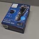 Philips Norelco Shaver 3900 Series, Wet and Dry Electric Shaver, P-Cap, Travel Pouch, Charging Stand, Storm Blue, Model S3341/92 (Silver New)