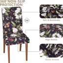 Stretch Dining Chair Covers Set of 2,Floral Print Chair Covers,Soft Removable Washable,Pet Friendly Furniture Protector,Universal Chair Slipcovers for Home, Kitchen,Ceremony Dining Room Seat