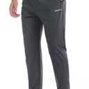 clothin Men's Athletic Pants with Zipper Pockets Running Sweatpants for Jogging Workout Training Lounge Casual Sport(Navy Blue/Dusty Blue L)