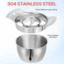 NUOBESTY 304 Stainless Steel Pomegranate Deseeder Tool with Wooden Hammer, Metal Fruit Seed Remover Peeler Set with Bowl, Kitchen Cutter Gadget for Quick Arils Extraction & Separator