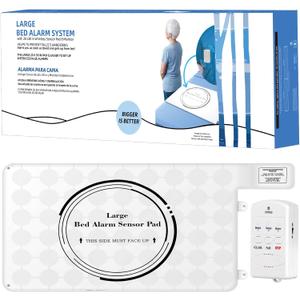 Bed Alarms for Elderly Adults Safety - Equipped with Wireless Sensor Bed Alarm Pad (20 x 30) and Pagers - Automatic Bed Exit Alarm - Applicable to Early Alert Bed Alarms for Elderly Patients