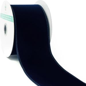 Navy Velvet Ribbon 2.5 Inch x 10 Yards for Christmas Tree Topper Home Decoration Wreath Gift Wrapping DIY Craft