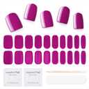 10 x MOOYIYAN Semi Cured Gel Nail Strips|Works with Any UV/LED Lamps|20 Pcs Gel Nail Stickers|Long-Lasting Two Weeks and Easy to Apply & Remove|Purple