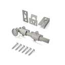 khtumeware 6 inches 2-Pack, Brushed Satin Nickel Solid Brass Dutch Door Surface Slide Latches & Slide Surface Bolts, Decorative Surface Slide Bolts for Windows and Doors