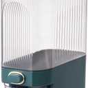 Sooyee Clear Rice Dispenser, Large Grain Container Storage with Lid Measuring Cylinder Moisture Proof Household Cereal Dispenser Bucket for Kitchen Soybean Corn,Clear and Green (22 Lbs)