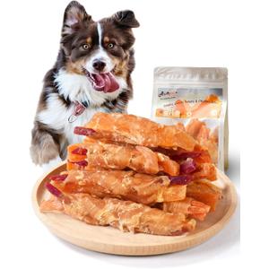 ASMPET Dog Treats Chews, Chicken Wrapped Sweet Potato and Purple Potato, Gluten and Grain Free 10.6 oz
