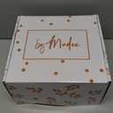 By Madee HEAVYWEIGHT Fancy Disposable Dinnerware Set – 175-Piece Ivory and Scalloped Rose Gold Disposable Plates, Cutlery & Linen-Feel Napkins, Elegant Nice for Weddings & Party (25 Guests)