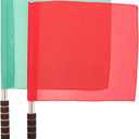 BESPORTBLE Referee Flag Hand Flag Red and Green Sponge Handle Special Patrol Linesman Linesman Performance Official for Sports Events Soccer Football Hockey Training Match