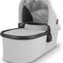 UPPAbaby Bassinet/ Compatible with Vista, Cruz, Ridge, Minu Strollers/ Overnight Sleep Solution/ Mattress, Sheet, and Bug Shield Included/ Anthony (White and Grey Chenille/ Carbon Frame)
