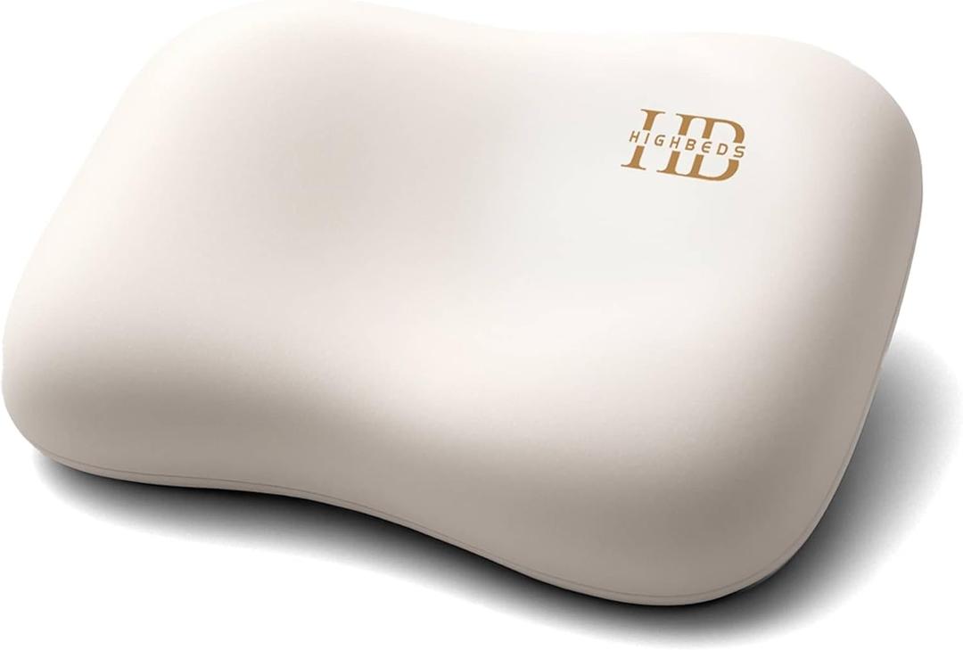 HighBeds Cervical Neck Pillow - Side Sleeper Pillow for Neck Pain Relief, Soft Ergonomic Memory Foam Pillows Ice Silk Zipperless Pillowcase, Eco-Friendly and Durable Material (White)