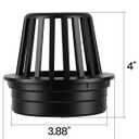(3-Pack) Calvana 4 Round Atrium Drain Grate Cover, Compatible with NDS 78A, Fits 4 Sewer and Drain Pipe Fittings, Perfect for Small Lawns, Landscaping, Patios, Extra Tough Polyethylene, Black