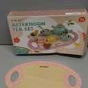 Wooden Tea Set for Little Girls Play Food Pretend Play Kitchen Accessories for 3 4 5 Years Old Girls and Boys Toddler Princess Tea Time Party Food Toys