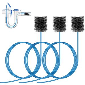 3 Pcs Condensate Trap Flexible Drain Brush, 48 Inch AC Drain Line Cleaning Brush for AC & HAVC Condensate P Trap, Blue