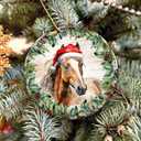 4 x Horse Ornament 2025  White Elephant Gift for Girl Love Horse, Just a Girl Who Loves Horses  Rustic Farm Animal Ceramic Ornament with Santa Hat Horse Artwork, Gift for Horse Lovers