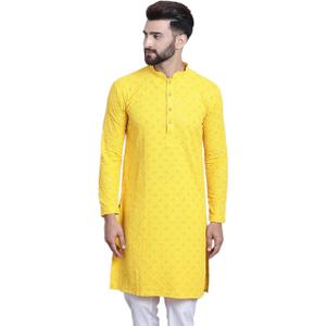 Sojanya (Since 1958 Men'S Pure Cotton Sequence Only Long Kurta, M