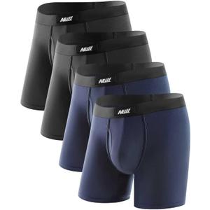 Ultra Soft Micro Modal Boxer Briefs Mens, Breathable Underwear for Men with Fly Opening, 4 Pack