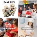 Funny Vintage Lady Cooking and Baking BBQ Kitchen Gadgets with Heat Resistant Silicone Non-Slip, This Bxxch Can Bake Oven Mitts Set of 2, Gifts for Mom Hostess Bake Lover Chef Wife Sister Colleague