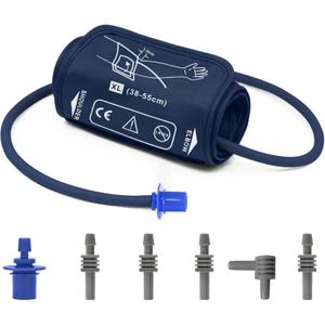Extra Large Blood Pressure Cuff for Big Arms, XL Bp Cuff(38-55cm) - 6 Different Blood Pressure Connectors are Compatible with Almost All Bp Monitors