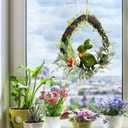 Easter Wreath for Front Door 18 Rustic Moss Bunny Floral Wreath Rabbit Decorations Spring Decor Door Wreath for Home Party Easter Gifts Celebrations