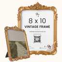 97 Decor 8x10 Vintage Picture Frame, Vintage Gold Frames 8x10 For Tabletop And Wall Hanging, Decorative Antique 8 x 10 Frame Gold Wall Decor For Home, Bedroom