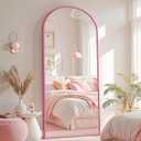58"x19" Arched Full Length Mirror with Stand,Full Body Floor Mirror