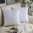 Phantoscope Pack of 2 Velvet Decorative Throw Decorative Pillow Cover Soft Solid Square Cushion Case for Couch White 18 x 18 inches 50 x 50 cm 