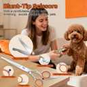 Dog Paw Trimmer with LED Light, Low Noise and USB Rechargeable, Safe Rounded-Tip Scissors, Paw Trimmers for Dog's Feet, Ears, Face and Rump