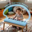 LeeQee Kids Keyboard Piano, 54 Keys Kids Piano with Microphone & USB Cable, Portable Electronic Musical Toy Piano for Kids Ages 3-8, Educational Beginner Instrument Gift for Boys Girls (Light Blue)