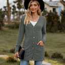 Cardigan for Women Long Sleeve Women Casual Outwear Soft Knit Coat for Women Fashion Trendy(Dark Green, 2XL)