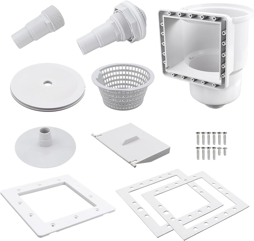 Kefly Above Ground Pools Skimmer with Accessories, Thru-Wall Skim Compatible with All Standard Pool Wall Cutouts