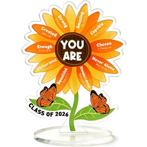 2026 Inspirational School Graduation Graduate Gifts for Women Student Acrylic Keepsake Desk Decor High School College Masters Degree Phd Positive Quote Graduation Gift for Her Him Friends, You Are