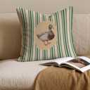 Vintage Green Mallard Duck Pillow Covers 18x18, Mallard Duck Nursery Decor, Farmhouse Country Farm Animal Decorative Throw Pillow Covers for Home Living Room Kids Bedroom Sofa Couch Set of 2 (Color-03)