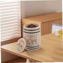 NUOBESTY Wooden Barrel Canister with Airtight Lid Small Kitchen Storage Container for Coffee Beans Tea Leaves Sugar Rustic Farmhouse Decor 6.88X4.92X4.92In