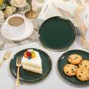 Festiva 200Pcs Green Dessert Plates 6.3" with Plastic Forks 5"- Small Disposable Plates- Dessert/Cake/Appetizer Plastic Plates include 100Plates 100Forks for Birthday Party& St.Patrick's Day & Easter