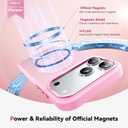 Stronger Magnetic & Shockproof for iPhone 17 Pro Case,Fit for MagSafe, with Screen Protector & Wrist Strap, Military-Grade Drop, Translucent Slim for iPhone 17 Pro Case, Chalk Pink