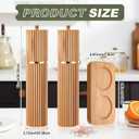 Wooden Salt and Pepper Grinder Set 8" Refillable Wooden Manual Salt and Pepper Mill Set with Adjustable Coarse Settings Rust Resistant Smooth Quality Grinding Mechanism (Fluted, Wood)