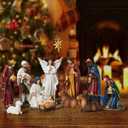 Nativity Sets for Christmas Indoor Set of 13 Pieces 5.9 Inches Tabletop Classic Nativity Scene Resin Figurines Set Religious Decorations Collection Gifts fot All Holidays Home Decor