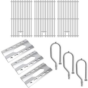 Grill Replacement Parts for Kirkland 720-0011 720-0108, Grill Grates & Grill Burners & Heat Plates for Costco Kirkland Signature 720-0011-LP BBQ Gas Grill