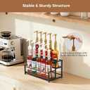 Coffee Syrup Rack Organizer, 2-Tier 10 Syrup Bottles Holder Stand for Coffee Bar, Liquor Bottle Display Shelf Bar Shelf Stand Countertop Rack for Syrup, Wine, Spice