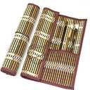 Easyou Bamboo Calligraphy Brush Holder Rollup Portable Protector 36x32cm(14.1"*12.5")