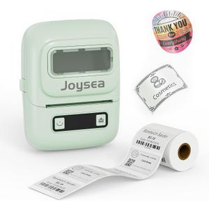 Joysea BX1 Label Maker Machine with Tape, 2 Inch Bluetooth Label Maker, Portable Thermal Label Printer with Multiple Templates for Small Business, Office, Home, School (Green, 1 Labeler+1 Roll Label)