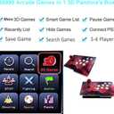 【36700 Games in 1】 Separate 3D WiFi Pandora's Box, Separate 2 in 1 Classic Arcade Game Console, 2 Joysticks, Support 3D, 1280x720 Full HD, Search/Save/Hide/Pause Game up to 4 Players