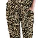 Ekouaer Women Pajama Sets 2 Piece Long Sleeves and Joggers Sleepwear Set Soft Pjs Lounge Set with Pockets (Small, Leopard)