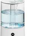 Electactic 4L Top Fill Humidifier for Bedroom, Auto Constant Humidity, Smart Control, Quiet Ultrasonic Cool Mist, 360 Nozzle, 3 Mist Levels, 7-Color Light for Home Office Baby Room