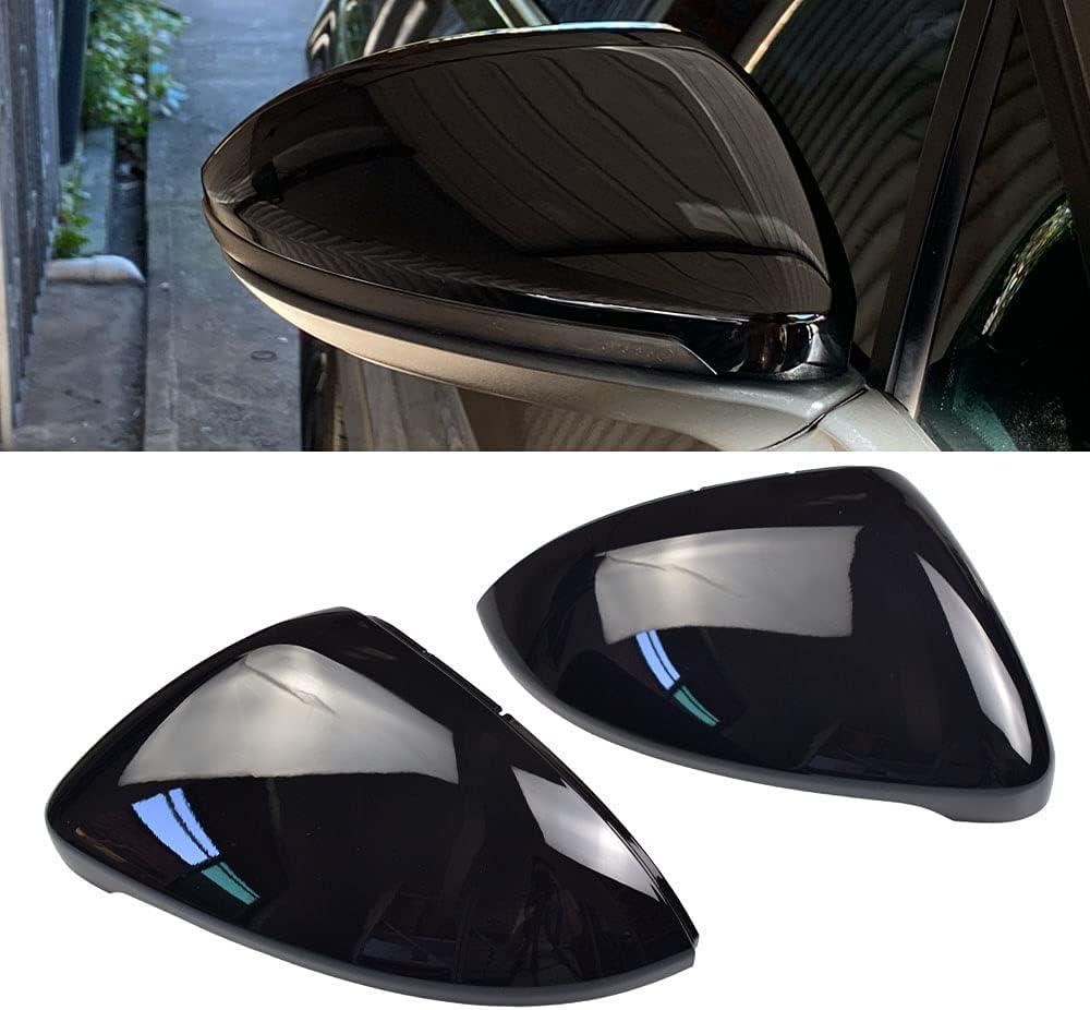 1 Pair Black Rearview Mirror Cover Left Right Side Mirror Covers Caps for VW Golf MK7 7.5 GTI 7 Golf 7 R (Black)