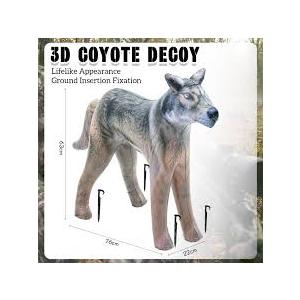 Hunting Decoy Coyote Decoy - Lifelike Portable Fake Wolf with Air Pump & Stakes - Repels Geese, Deer, Rabbits - Large PVC Wolf Deterrent for Coyote Hunting, Repels Deer Geese Rabbits, Portable Outdoor