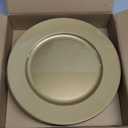 WDF 12Inch Plastic Charger Plates - 25Pack Gold Charge for Dinner - Disposable Gold Charge Plates - Perfect for Dinner/Wedding Party/Elegant Tabletop Decor