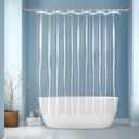 EurCross Clear Shower Curtain Liner Short Length 68 inches with 5 Magnets and Hooks, Waterproof PVC-Free 9G Heavy Duty PEVA Shorter Transparent Shower Curtain 72 x 68 inch