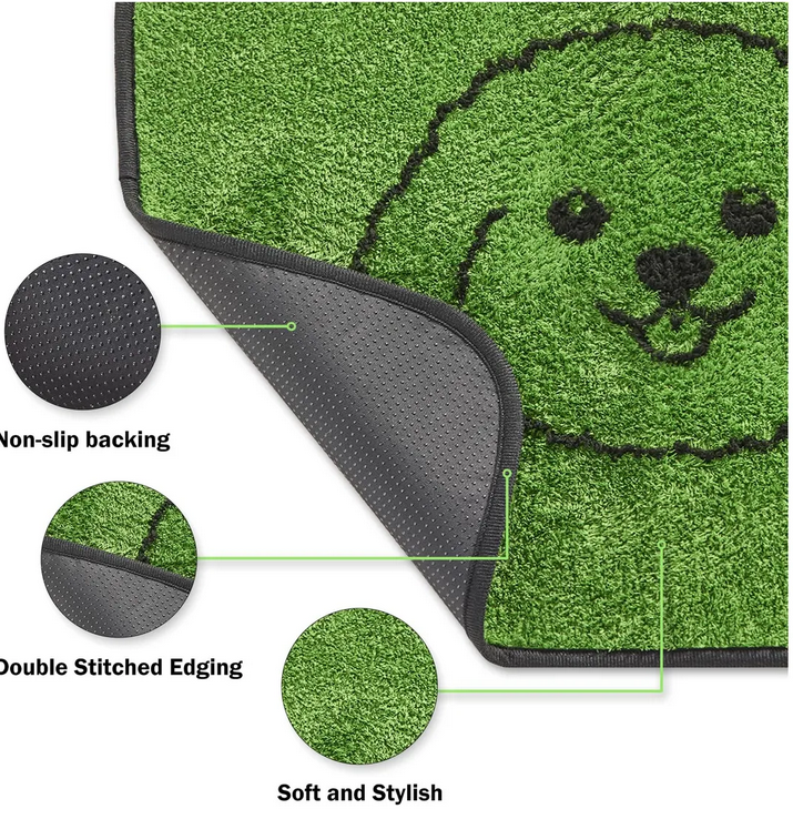 Qeils Washable Pee Pads for Dogs, 2 Pack Super Absorbent Reusable Puppy Pads with Green Long Wool for Potty Training, Floor, Couch, Bed, and Crate,18"x 24"